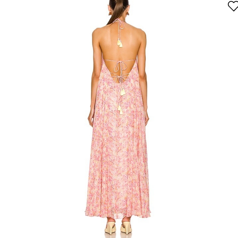 ROCOCO SAND FAYE Maxi Dress in Peach & Butter Yellow Size S - Picture 2 of 10